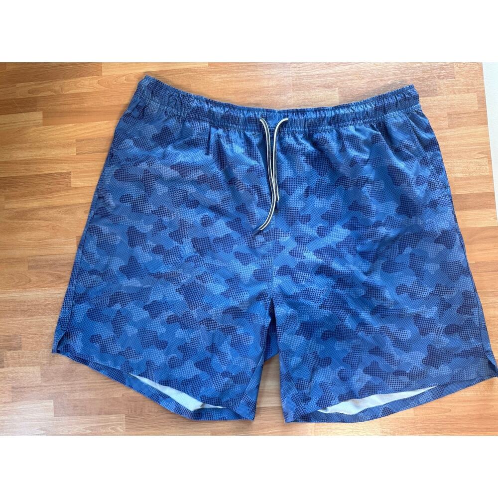 Peter Millar Seaside Wash Blue Digital Camo Swim Trunks Shorts Men's Size XL